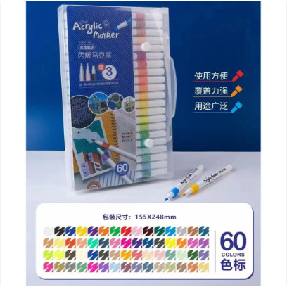 Bút Lông Màu Acrylic Marker 60 Cây Đầu Nhỏ