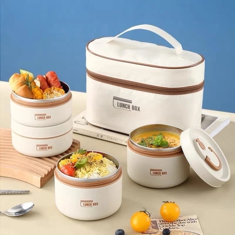 Hộp Cơm Giữ Nhiệt Văn Phòng BenTo Box 4 Hộp Kèm Túi