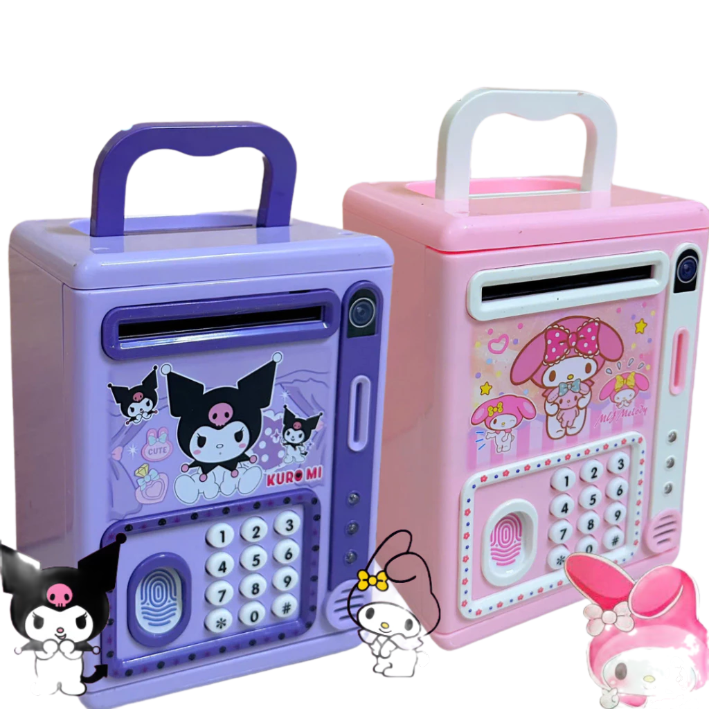 Đồ Chơi Két Sắt Mini Kuromi Két Sắt mini Có Nút Bấm Hình Vân Tay