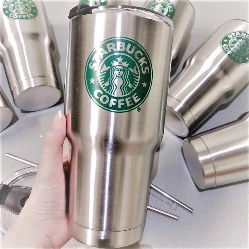 Ly Giữ Nhiệt starbuck 900ml tặng kèm bộ ống hút cọ vệ sinh